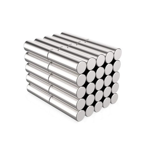 50Pcs N35 3*10mm Disc Neodymium magnets with Nickel Plated-Pull Force 0.3KG - OMO Magnetics