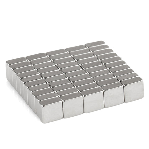 50 Pcs N35 3.4x3.4x1.5mm Blcok Neodymium Magnets with Nickel Plated | Pull Force-0.2 KG - OMO Magnetics