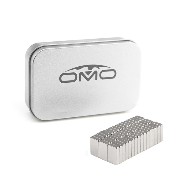 50 Pcs N35 13x8x3mm Block Neodymium Magnets with Nickel Plated | Pull Force-1.98 KG - OMO Magnetics