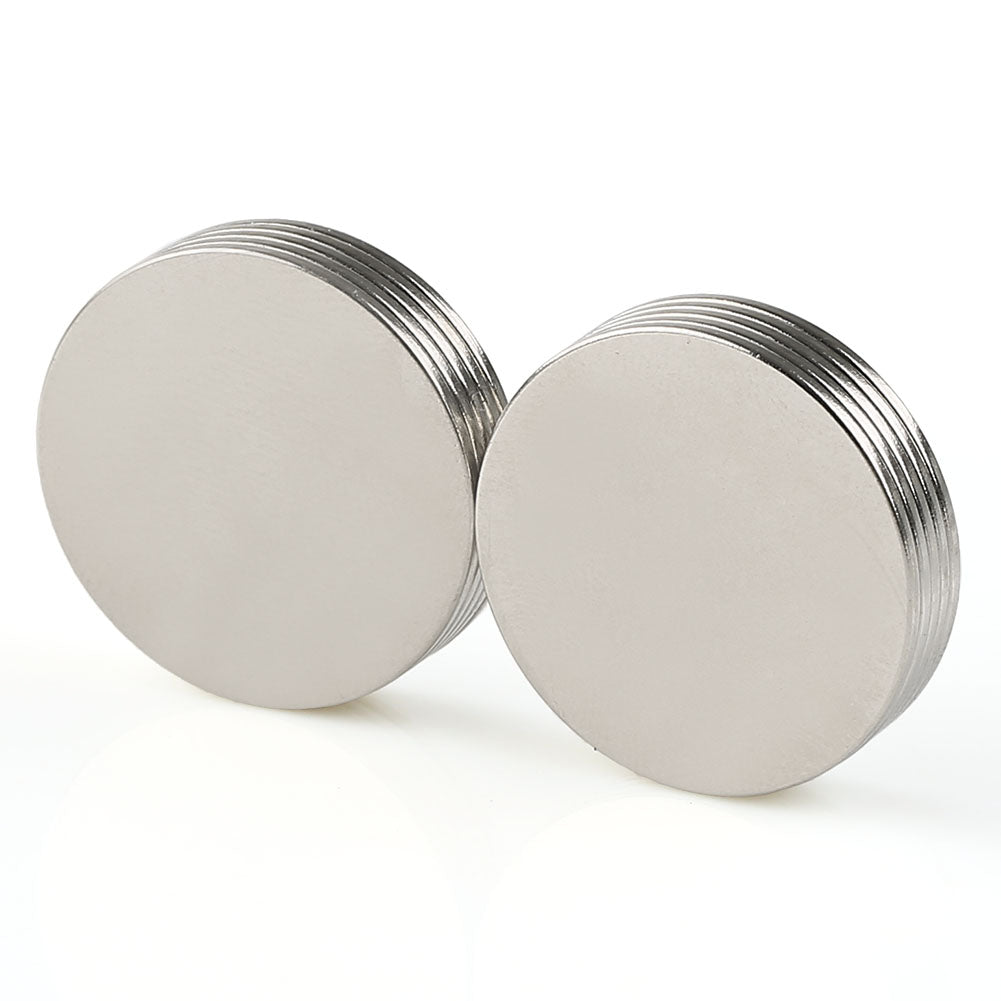 10Pcs N35 22mm dia x 1mm thick Disc Neodymium Magnets Nickel(Ni-Cu-Ni) - 1.111kg pull - OMO Magnetics