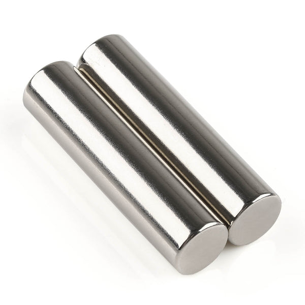 N50 10mm dia x 40mm Rod Neodymium Magnets Nickel(Ni-Cu-Ni) - 4.3kg pull - OMO Magnetics
