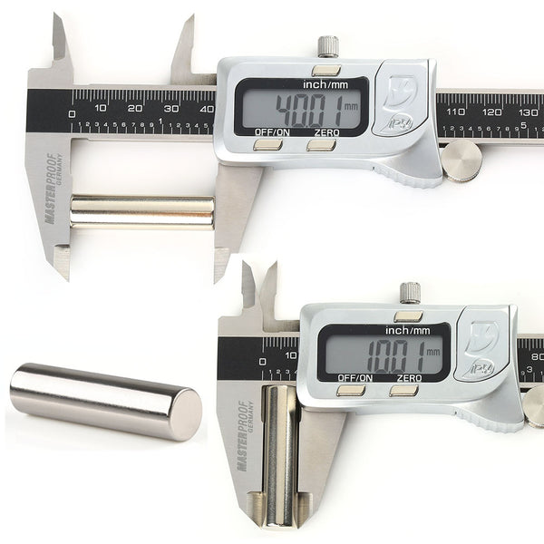 N50 10mm dia x 40mm Rod Neodymium Magnets Nickel(Ni-Cu-Ni) - 4.3kg pull - OMO Magnetics